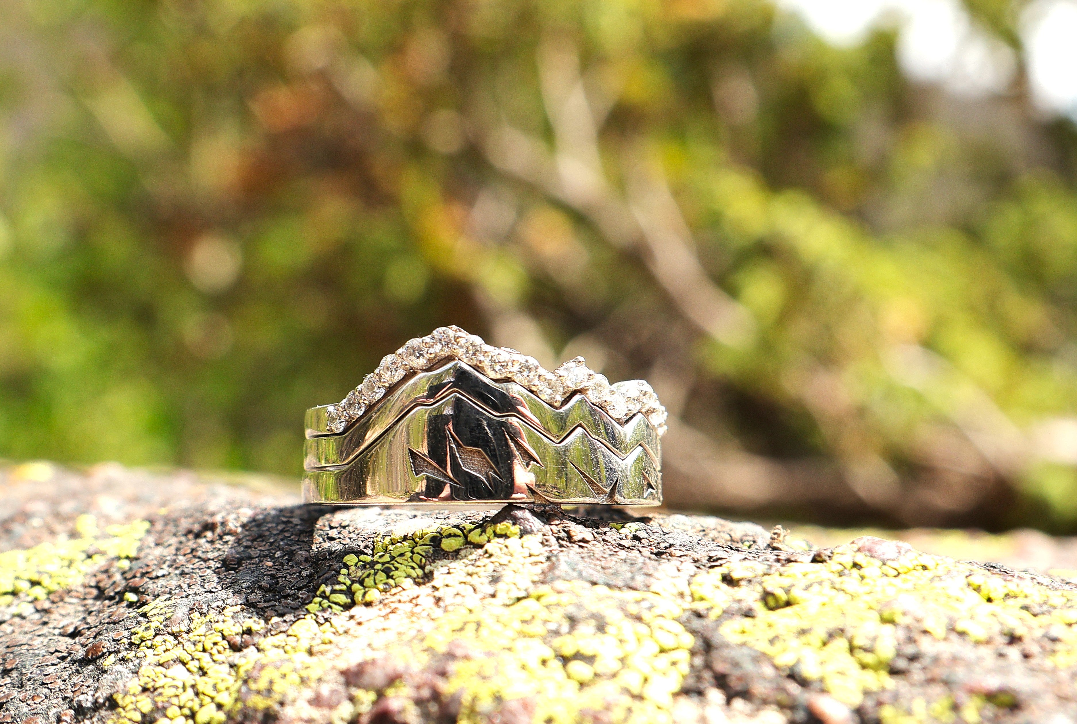 Summit Stacking Bands - Natural Diamond Accents